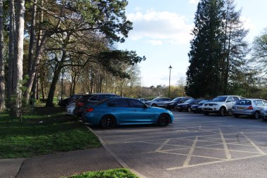 Beautiful View of Parking lot at Wardown Public Park of Luton England Great Britain