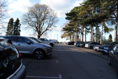 Beautiful View of Parking lot at Wardown Public Park of Luton England Great Britain