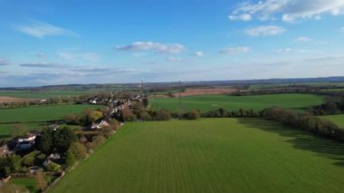 İngiliz Kırsal Bölgesinin Yüksek Açılı Görüntüleri Sharpenhoe Alkışlayıcıları Bedfordshire İngiltere, Tepelerin Turistik Noktası ve İngiliz Çiftlikleri