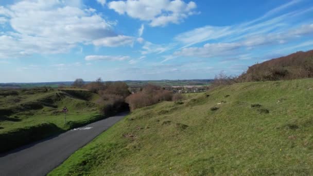 英国乡村风景优美的空中风貌 — 图库视频影像