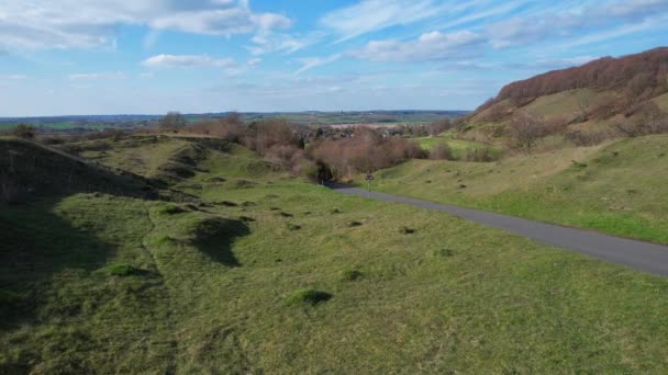 英国乡村风景优美的空中风貌 — 图库视频影像
