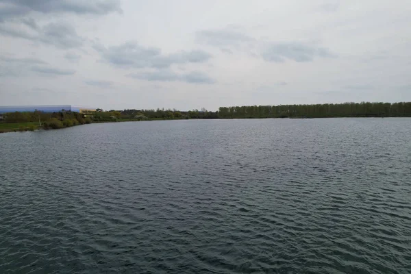 Ngiltere Milton Keynes Deki Willen Gölü Park Hava Görüntüsü — Stok fotoğraf