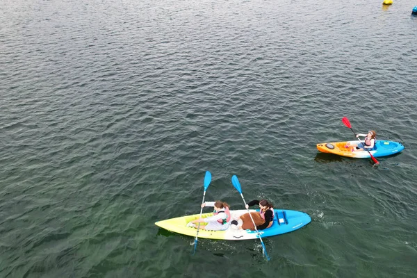 Вид Воздуха Озеро Озеро Парк Милтон Кейнсе Англия — стоковое фото