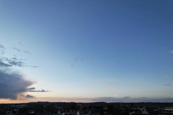 Prachtig Uitzicht Hoge Hoek Van Wolken Tijdens Zonsondergang Boven Engeland — Stockfoto