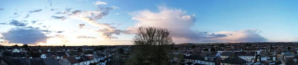 Gyönyörű Magas Szögű Kilátás Felhők Alatt Naplemente Angliában — Stock Fotó