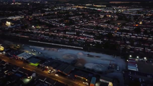 Flygbilder Från Luton City England Soluppgången — Stockvideo