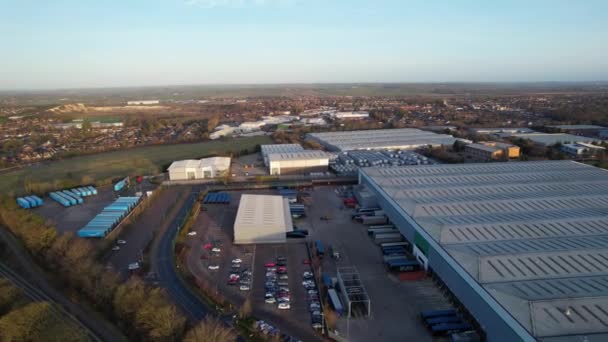 High Angle Footage Retail Park Central Dunstable Town England Grande — Video