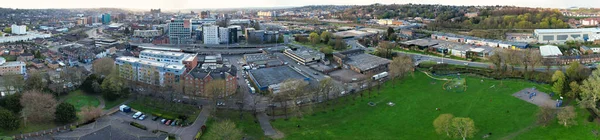 Beautiful Aerial View Central Luton City England — стокове фото