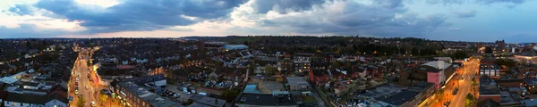 Beautiful Aerial View Central Luton City England — стокове фото