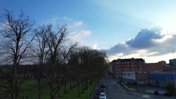 Hoge Hoek Beelden Van Luton Stad Van Engeland Tijdens Bewolkte — Stockvideo