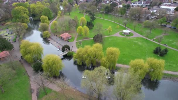 Letecký Pohled Britský Wardown Public Park Záběry Byly Pořízeny Drone — Stock video
