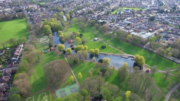 Αεροφωτογραφία Του Luton City Αγγλία Ηνωμένο Βασίλειο — Αρχείο Βίντεο