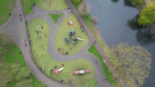 Vista Aérea Del Parque Público Wardown Británico Filmación Fue Capturada — Vídeos de Stock