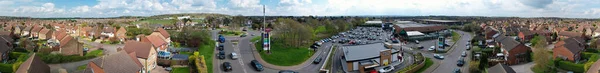 Wunderschöne Hochauflösende Ultra Wide Panorama Luftaufnahme Von Central Luton City — Stockfoto