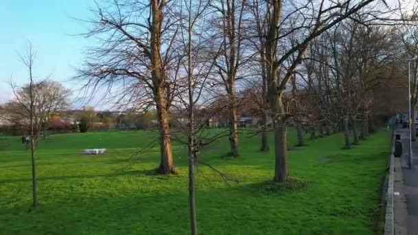 Luton Ngiltere Halk Parkı Wardown Müzesi Yüksek Açı Manzarası Büyük — Stok video