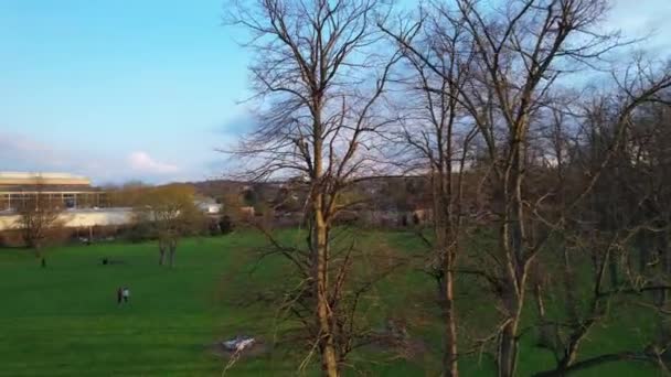 Luton Ngiltere Halk Parkı Wardown Müzesi Yüksek Açı Manzarası Büyük — Stok video