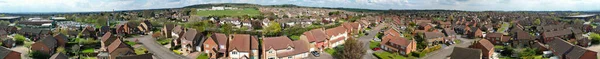 Gorgeous High Resolution Ultra Wide Panoramic Aerial View Central Luton — Stock Photo, Image