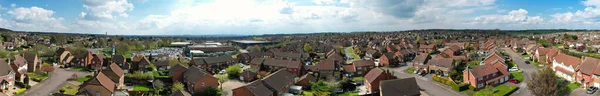 Underbar Högupplöst Ultra Bred Panoramautsikt Över Centrala Luton City England — Stockfoto