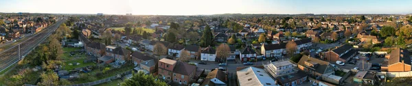 Underbar Högupplöst Ultra Bred Panoramautsikt Över Centrala Luton City England — Stockfoto