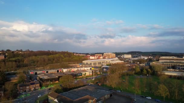 High Angle Footage Luton Town England Cloudy Sunset Dalam Bahasa — Stok Video