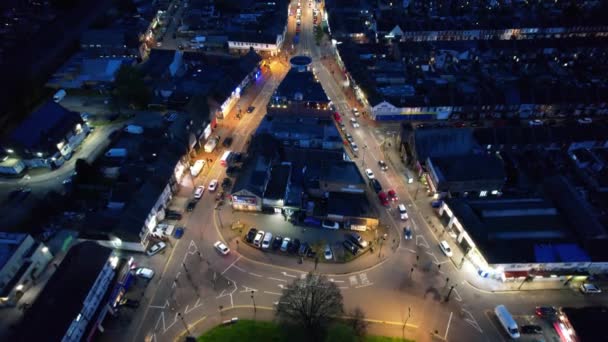 Luton England Nisan 2023 Aydınlatılmış Luton Town Sunset Yüksek Açı — Stok video