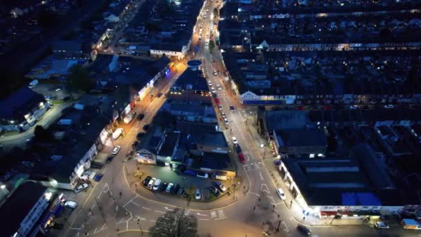 Luton England Nisan 2023 Aydınlatılmış Luton Town Sunset Yüksek Açı — Stok video