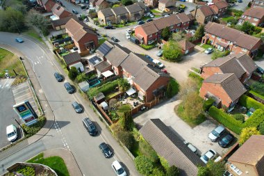 Luton City Residential District 'in havadan görüntüsü, İngiltere, İngiltere. İHA 'nın Gündüz Kamerası
