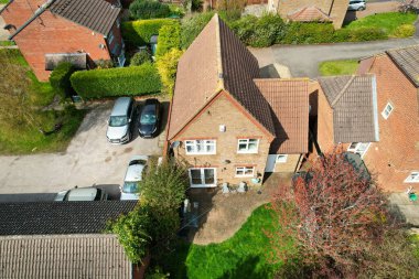 Luton City Residential District 'in havadan görüntüsü, İngiltere, İngiltere. İHA 'nın Gündüz Kamerası