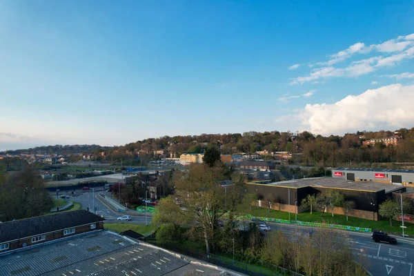 Vista Aérea Luton City Residential District Inglaterra Grã Bretanha Câmera — Fotografia de Stock