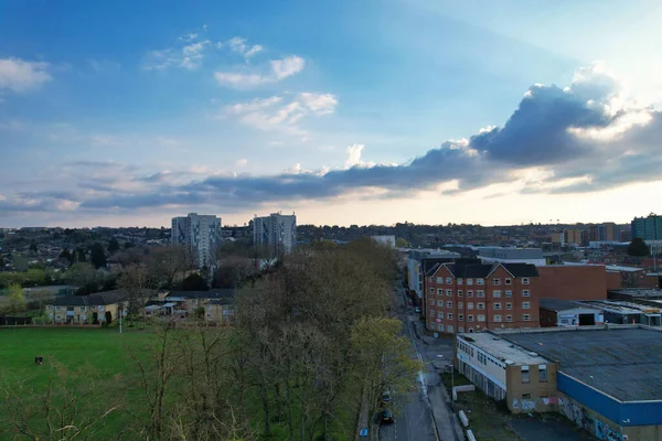 Luchtfoto Van Luton City Residential District Engeland Groot Brittannië Drone — Stockfoto