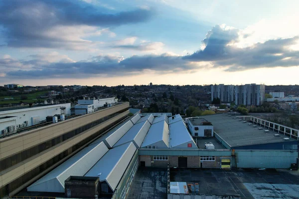 Vista Aérea Del Distrito Residencial Luton City Inglaterra Gran Bretaña — Foto de Stock