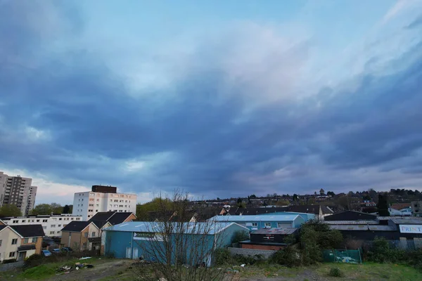 Luton City Residential District Havadan Görüntüsü Ngiltere Ngiltere Günbatımında Drone — Stok fotoğraf