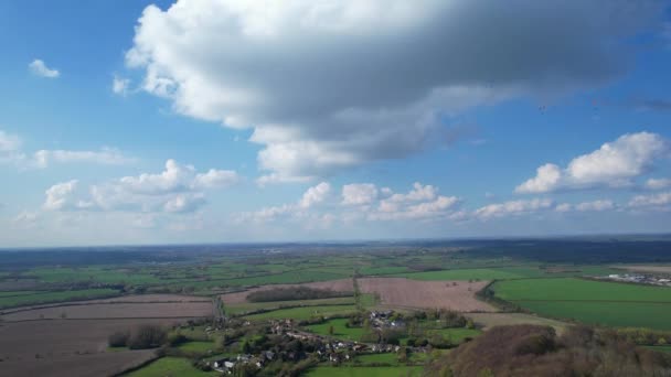 Aerial View Scenic British Countryside — Wideo stockowe
