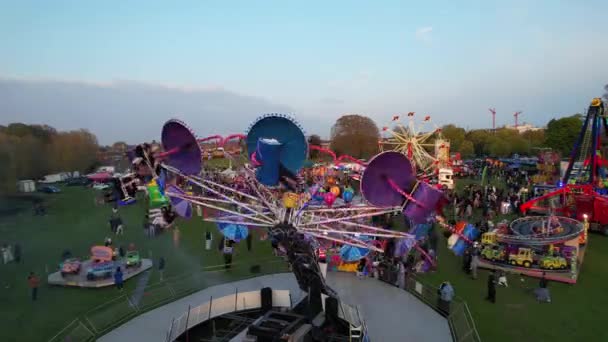 Eid Festival Rides Luton England — Stockvideo