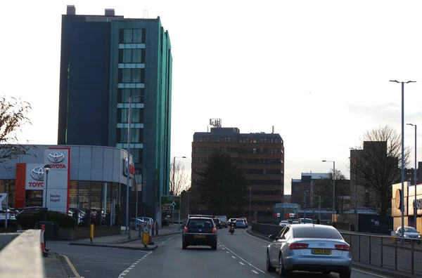 stock image Beautiful Low Angle View of Luton Town of England UK During Sunset