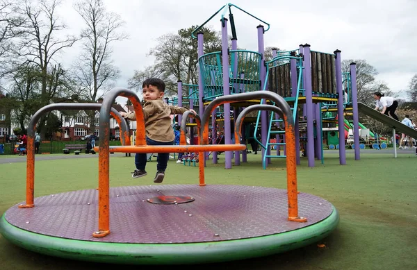 stock image portrait of cute little boy at playground in the park