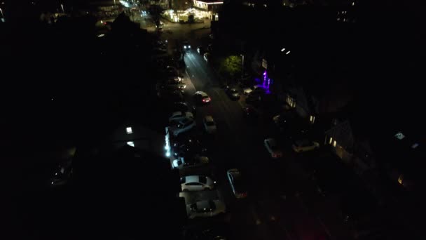 Städtereisen Bei Nacht Luftaufnahmen — Stockvideo
