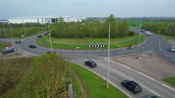 英国贝德福德 2023年4月23日 英国道路与交通的高角度空中景观 — 图库视频影像