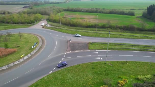 Bedford England April 2023 High Angle Aerial View British Roads — стокове відео