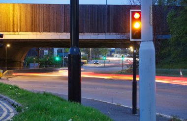İngiltere, Birleşik Krallık - 26 Nisan 2023: Uzun süreli Gece Otoyolu Fotoğrafı