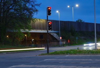 İngiltere, Birleşik Krallık - 26 Nisan 2023: Uzun süreli Gece Otoyolu Fotoğrafı