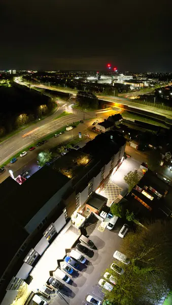 Inglaterra Reino Unido Abril 2023 Long Exposure Photo Night Motorway — Fotografia de Stock