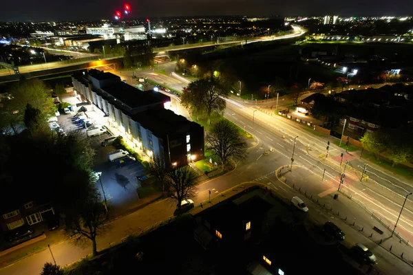 England United Kingdom April 2023 Long Exposure Photo Night Motorway — Stock Photo, Image
