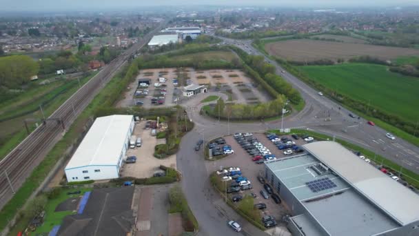 Bedford England April 2023 High Angle Aerial View British Roads — стокове відео