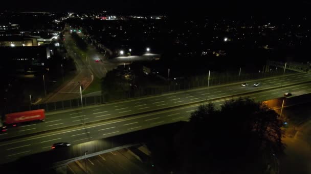 Luton England Storbritannien April 2023 Video Brittiska Motorvägar Natten — Stockvideo