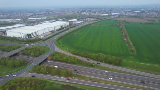 Letecký Pohled Britské Silnice Bedfordu Anglie Velká Británie Dubna 2023 — Stock video