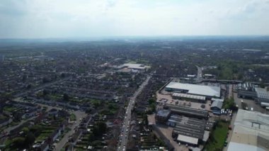 Central Bedford City, İngiltere - 23 Nisan 2023: Bedford City 'nin havadan görünüşü 