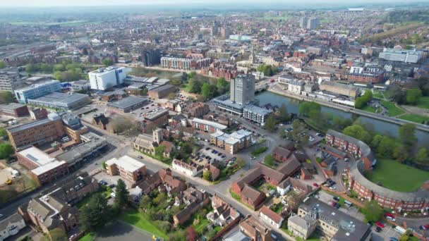 Central Bedford City England Great Britain April 2023 Aerial View — Stock Video