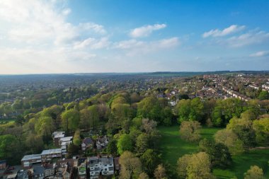 Luton City, İngiltere, Birleşik Kindom - 28 Nisan 2023: Luton City 'nin Hava Görüntüsü