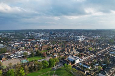 Luton City, İngiltere, Birleşik Kindom - 28 Nisan 2023: Luton City 'nin Hava Görüntüsü